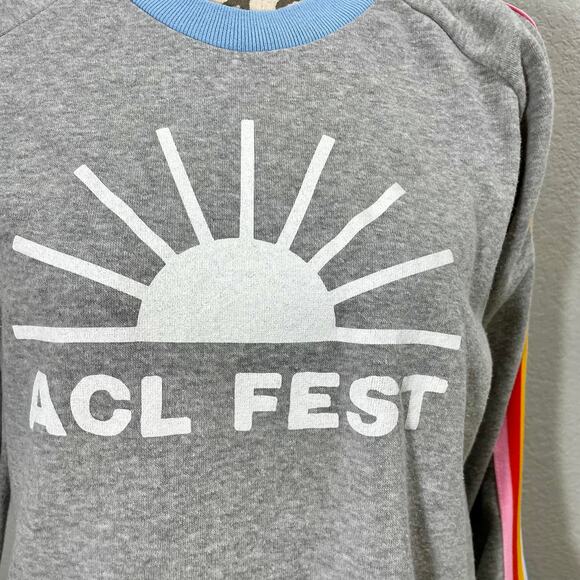 ACL Fest Camp Collection Crop Sweatshirt Rainbow Trim Size Medium - Picture 2 of 9